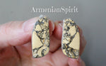 Earrings Maligano jasper natural yellow gemstone Sterling silver 925