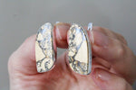 Earrings Maligano jasper natural yellow gemstone Sterling silver 925