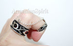 Double ring SILVER 925 Adjustable pomegranates Red stone