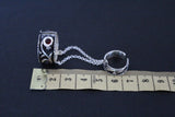 Double ring SILVER 925 Adjustable pomegranates Red stone