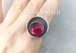 Earrings and ring Sterling silver 925 with red quartz stone