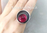 Earrings and ring Sterling silver 925 with red quartz stone