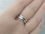 Vintage ring sterling silver 925 chalcedony druse gemstone white