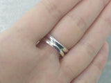 Vintage ring sterling silver 925 chalcedony druse gemstone white