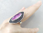 Vintage ring sterling silver 925 purple amethyst gemstone