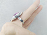 Vintage ring sterling silver 925 purple amethyst gemstone