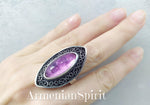 Vintage ring sterling silver 925 purple amethyst gemstone