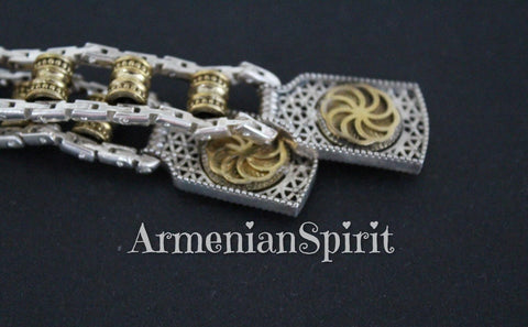 Rosary prayer heavy Sterling silver 925 gilded details Arevakhach eternity