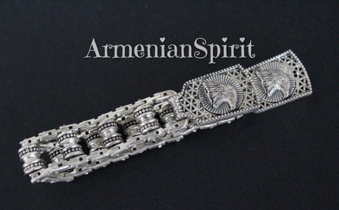 Rosary prayer beads heavy Sterling silver 925 eagle and arevakhach eternity symbol