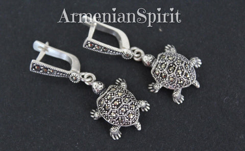 Tortoise earrings SILVER 925 turtle