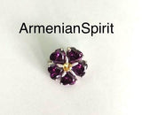 Broosh flower Armenian jewelry Forget me not Silver 925