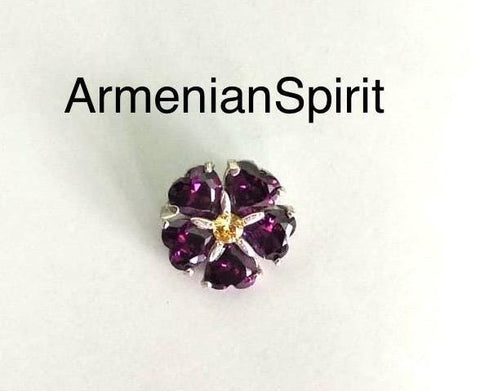 Broosh flower Armenian jewelry Forget me not Silver 925