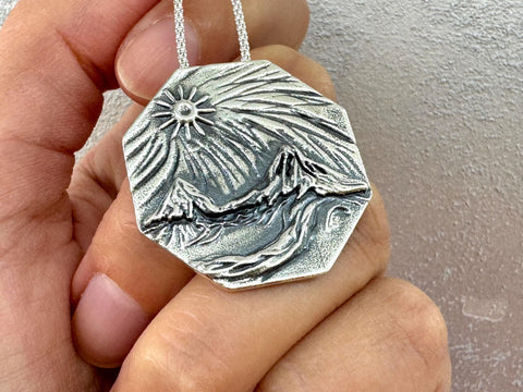 Ararat mountain large Pendant Sterling silver 925 Armenian jewelry