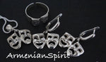 Theatre mask happy sad Sterling silver 925 SET Earrings ring pendant
