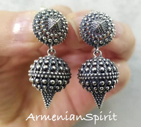 Thorns Earrings, Sterling silver 925, peackly ornament