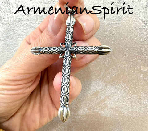 Women cross Large Sterling silver 925 Religious gifts Christian