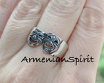 Theatre mask happy sad Sterling silver 925 SET Earrings ring pendant