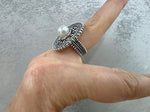 Earrings and ring White pearl Sterling silver 925