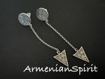 Very long earrings sterling silver 925 Armenian handmade