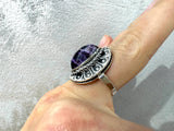 Sale Ring women Sterling silver 925 charoite gemstone purple