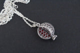 Pomegranate pendant red zircon stones STERLING SILVER 925