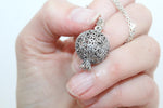 Pomegranate pendant red zircon stones STERLING SILVER 925
