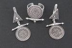 Ethnic earrings and ring round Sterling silver 925