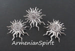 Silver sun set 925 Earrings English lock and ring black silver