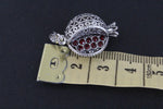 Pomegranate pendant red zircon stones STERLING SILVER 925