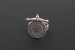 Ethnic earrings and ring round Sterling silver 925