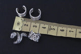 Set of 4 cuff earrings Sterling silver 925 for non pierced ears
