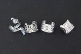 Set of 4 cuff earrings Sterling silver 925 for non pierced ears