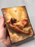 13x17 cm Wooden handmade icon Jesus Christ after the Crucifixion