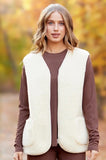 Women vest 100% merino wool natural