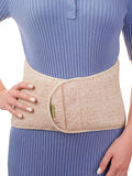 Adjustable orthopedic waist belt wrap for men and women highlighting the premium textured natural sheepskin fibers that retain body heat to soothe chronic stiffness and sciatica nerve pain.