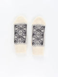 Cozy 80 percent natural wool mittens designed specifically for freezing cold weather and harsh winter outdoor activities. The thick elastic ribbed cuffs fit securely around the wrists to lock in body heat.