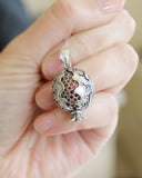 Pomegranate garnet necklace STERLING SILVER 925