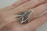 Leaf earrings and ring Sterling silver 925