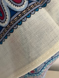 Close-up of a fabric with intricate paisley pattern