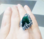 Armenian jewelry Green Marcasite EARRINGS Very long Green accessories