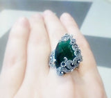 Armenian jewelry Green Marcasite EARRINGS Very long Green accessories