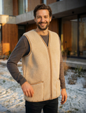 Men sherpa teddy woolen vest 100% natural