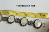 Bracelet with oval stones and marcasite in royal style.
