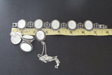 vintage jewelry set bracelet, earrings, ring, charm, oval gem.