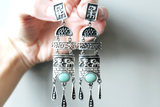 Earrings jade Sterling silver 925