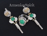 Earrings Silver 925 chrysoprase Armenian Spirit