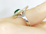 Set Earrings Ring silver 925 malachite