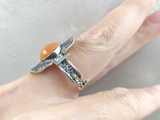 Ring Silver 925 carnelian gem