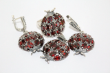 Pomegranate Silver 925 earring ring pendant