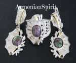 This jewelry made of unblackened 925 sterling silver and natural rare zoisite stone will be a pleasant gift for your beloved wife, especially if her horoscope stone is violet-green zoisite.